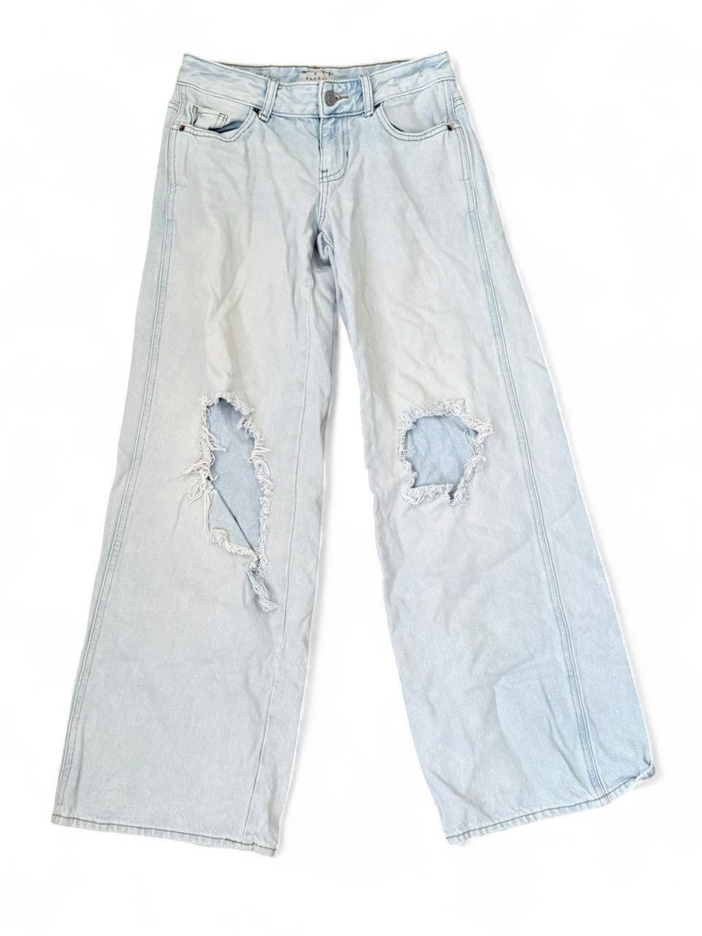 PacSun Low Rise Wide Leg Baggy Light Wash Ripped Jeans Women’s 23”